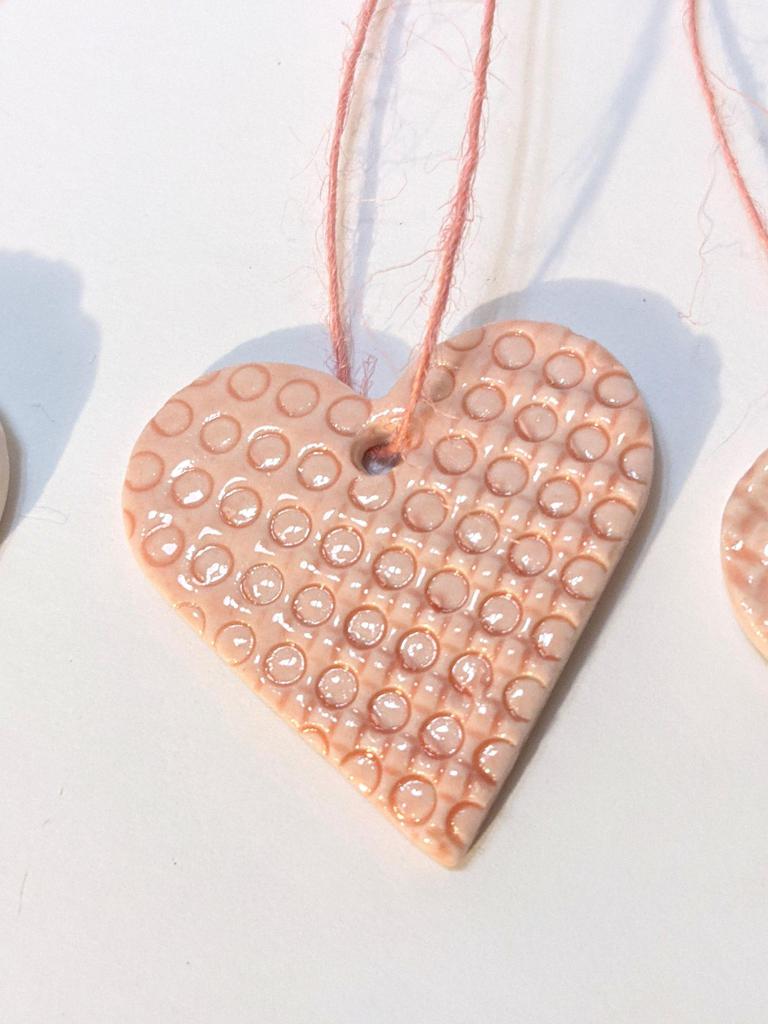 Wool heart ornaments, set of 5, Sunrise Gradient – House of Moss